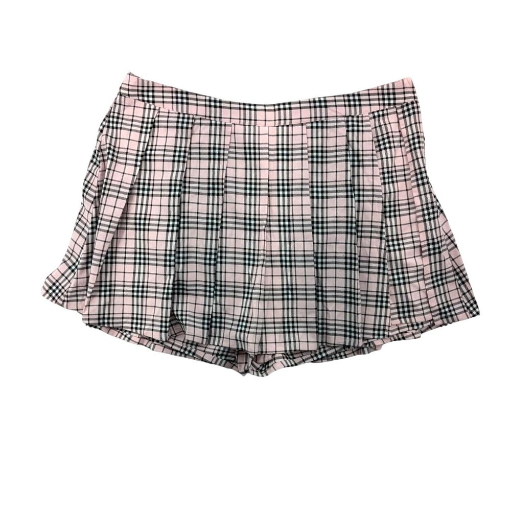 Tartan Plaid Pleated Skort Coquette Schoolgirl Preppy Kawaii Tennis Mini Size 2X